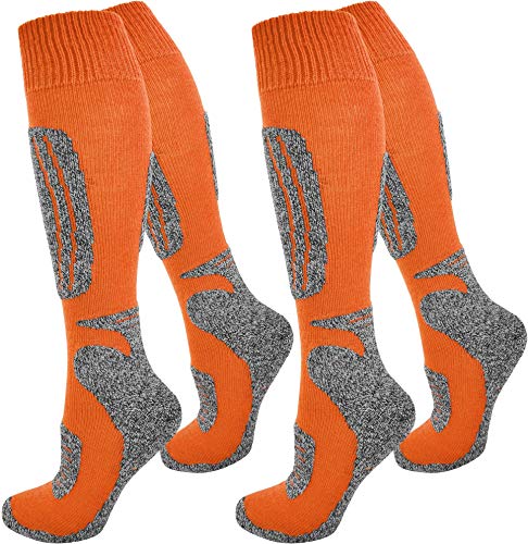 normani 4 Paar Ski-Socken für Damen und Herren Farbe N Orange Größe 47/50 von normani