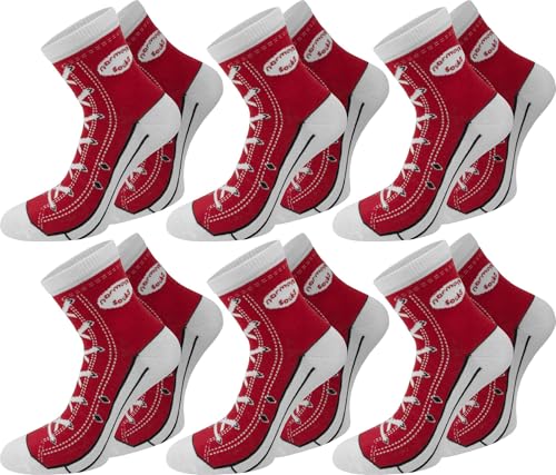 normani 6 Paar Baumwoll Socken im Schuh - Design Farbe Rot Größe 43/46 normani 6 Paar Baumwoll Socken im Schuh - Design Farbe Rot Größe 43/46 von normani