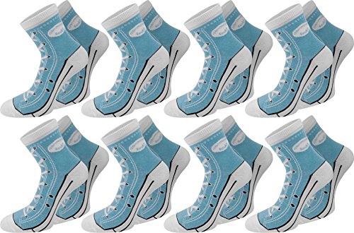 normani 6 Paar Socken im Schuh-Design mit vielen originalgetreuen Details Farbe Hellblau Größe 35/38 von normani