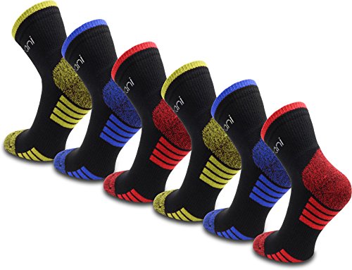 normani 6 Paar funktionale Kurzschaftsocken mit verstärkter Frotteesohle und Elastikbund Farbe Schwarz/Gelb Größe 35/38 von normani