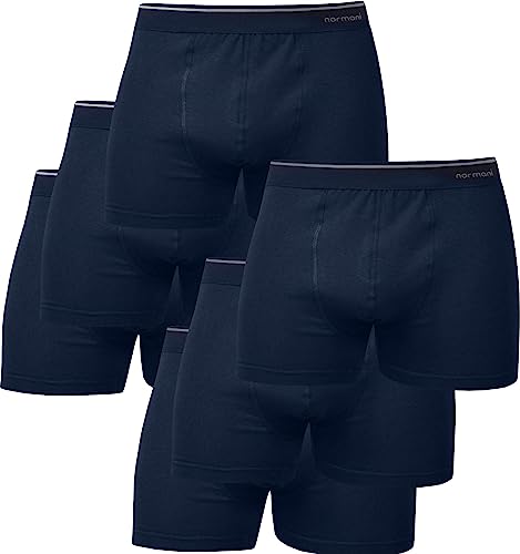 normani 6 oder 12 Herren Boxershorts aus Baumwolle - hochwertige Baumwollunterhosen für Männer in S - 4XL Farbe Marine Größe L von normani