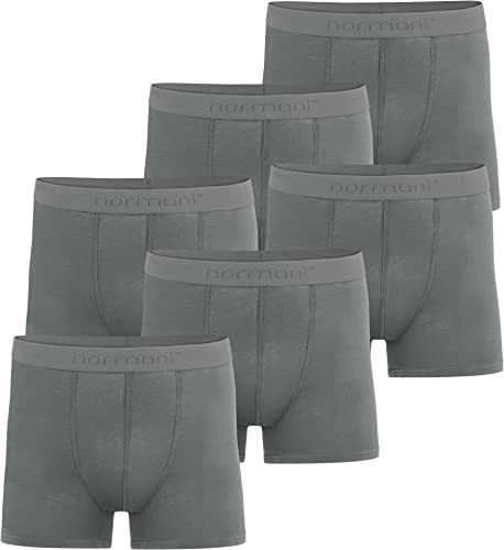 normani 6 oder 12 Stück Herren Boxershorts - Unterhosen für Männer aus weicher Bambusviskose Größe S - 4XL Farbe 6X Grau Größe M von normani