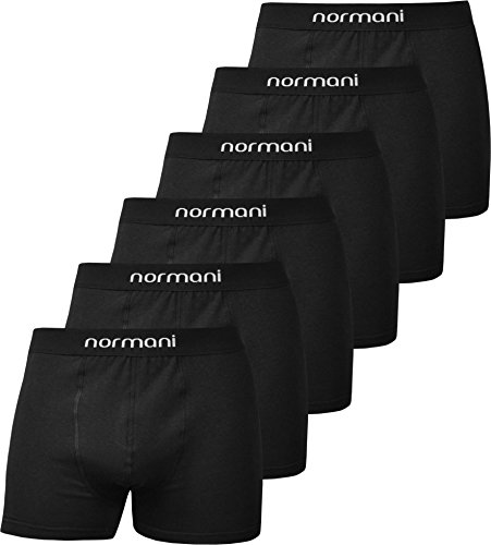 normani 6 x Herren Style Boxershorts aus Baumwolle mit Elasthan im 6er Pack Farbe Basic Style Schwarz Größe L von normani