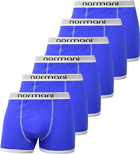 normani 6 x Herren Style Boxershorts aus Baumwolle mit Elasthan im 6er Pack Farbe Retro Blau Größe M von normani