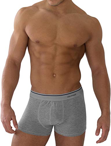 normani 6 x Retro Boxershorts sportiv, aus Baumwolle mit 5% Elasthan Farbe Grau Größe L von normani