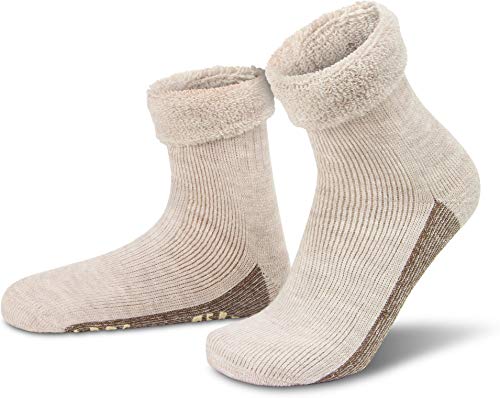 normani ALPAKA Wollsocken mit Alpaka- & Schafwolle sowie rutschfestem ABS-Aufdruck | Hausschuh-Socken | Dicke Kuschelsocken mit Antirutsch-Sohle Farbe Natur Größe 39-42 normani ALPAKA Wollsocken mit Alpaka- & Schafwolle sowie rutschfestem ABS-Aufdruck | Hausschuh-Socken | Dicke Kuschelsocken mit Antirutsch-Sohle Farbe Natur Größe 39-42 von normani