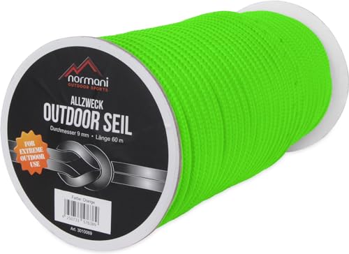 normani Allzweck-Outdoor-Seil, 9 mm x 60 Meter Farbe Grün normani Allzweck-Outdoor-Seil, 9 mm x 60 Meter Farbe Grün von normani