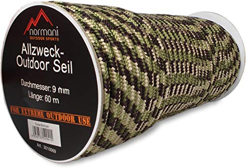 normani Allzweck-Outdoor-Seil, 9 mm x 60 Meter Farbe Multitarn normani Allzweck-Outdoor-Seil, 9 mm x 60 Meter Farbe Multitarn von normani
