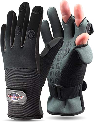 normani Anglerhandschuhe aus Neopren mit umklappbaren Fingerkuppen und Silikon-Innenseite Farbe Schwarz/Grau Größe M normani Anglerhandschuhe aus Neopren mit umklappbaren Fingerkuppen und Silikon-Innenseite Farbe Schwarz/Grau Größe M von normani