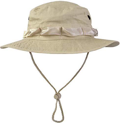 normani Australian Outdoor Hut Boonie Hat in vielen Farben und Grössen Farbe Beige Größe M von normani