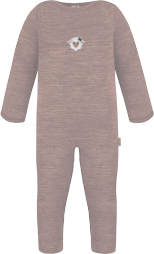 normani Baby Kinder Merino Winter Overall mit Knopf Strampler aus Wolle Strampleranzug Langarm Einteiler Bodysuit aus Merinowolle für Junge und Mädchen Farbe Rosa Größe 68 von normani