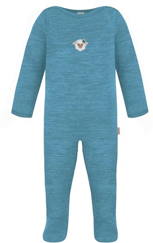 normani Baby Kinder Strampler mit Füßen - Unisex Langarm Bodysuit Schlafanzug Einteiler Schlafstrampler aus 100% Merinowolle für Junge und Mädchen - Oeko-Tex Standard 100 Farbe Blau Größe 56 normani Baby Kinder Strampler mit Füßen - Unisex Langarm Bodysuit Schlafanzug Einteiler Schlafstrampler aus 100% Merinowolle für Junge und Mädchen - Oeko-Tex Standard 100 Farbe Blau Größe 56 von normani