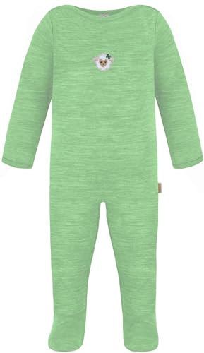 normani Baby Kinder Strampler mit Füßen - Unisex Langarm Bodysuit Schlafanzug Einteiler Schlafstrampler aus 100% Merinowolle für Junge und Mädchen - Oeko-Tex Standard 100 Farbe Grün Größe 62 normani Baby Kinder Strampler mit Füßen - Unisex Langarm Bodysuit Schlafanzug Einteiler Schlafstrampler aus 100% Merinowolle für Junge und Mädchen - Oeko-Tex Standard 100 Farbe Grün Größe 62 von normani