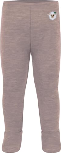 normani Baby Merino Hose Strampelhose mit Fuß Leggings mit Füßen Lange Unterhose Babyhose Thermounterhose aus 100% Bio-Merinowolle für Junge und Mädchen - Oeko-Tex Standard 100 Farbe Rosa Größe 80 von normani