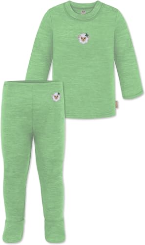 normani Baby Merino Set Wollpullover und Lange Unterhose Strampelhose mit Füßen - Schlafanzug Thermounterwäsche Winter Unterwäsche Pullover und Leggings mit Fuß Farbe Grün Größe 74 normani Baby Merino Set Wollpullover und Lange Unterhose Strampelhose mit Füßen - Schlafanzug Thermounterwäsche Winter Unterwäsche Pullover und Leggings mit Fuß Farbe Grün Größe 74 von normani