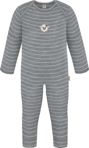 normani Baby Winter Strampler Merino Overall ohne Füße - Unisex Schlafanzug Schlafstrampler Einteiler aus 100% Merinowolle Farbe Grau gestreift Größe 74 normani Baby Winter Strampler Merino Overall ohne Füße - Unisex Schlafanzug Schlafstrampler Einteiler aus 100% Merinowolle Farbe Grau gestreift Größe 74 von normani