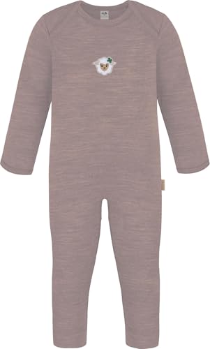 normani Baby Winter Strampler Merino Overall ohne Füße - Unisex Schlafanzug Schlafstrampler Einteiler aus 100% Merinowolle Farbe Rosa Größe 62 von normani