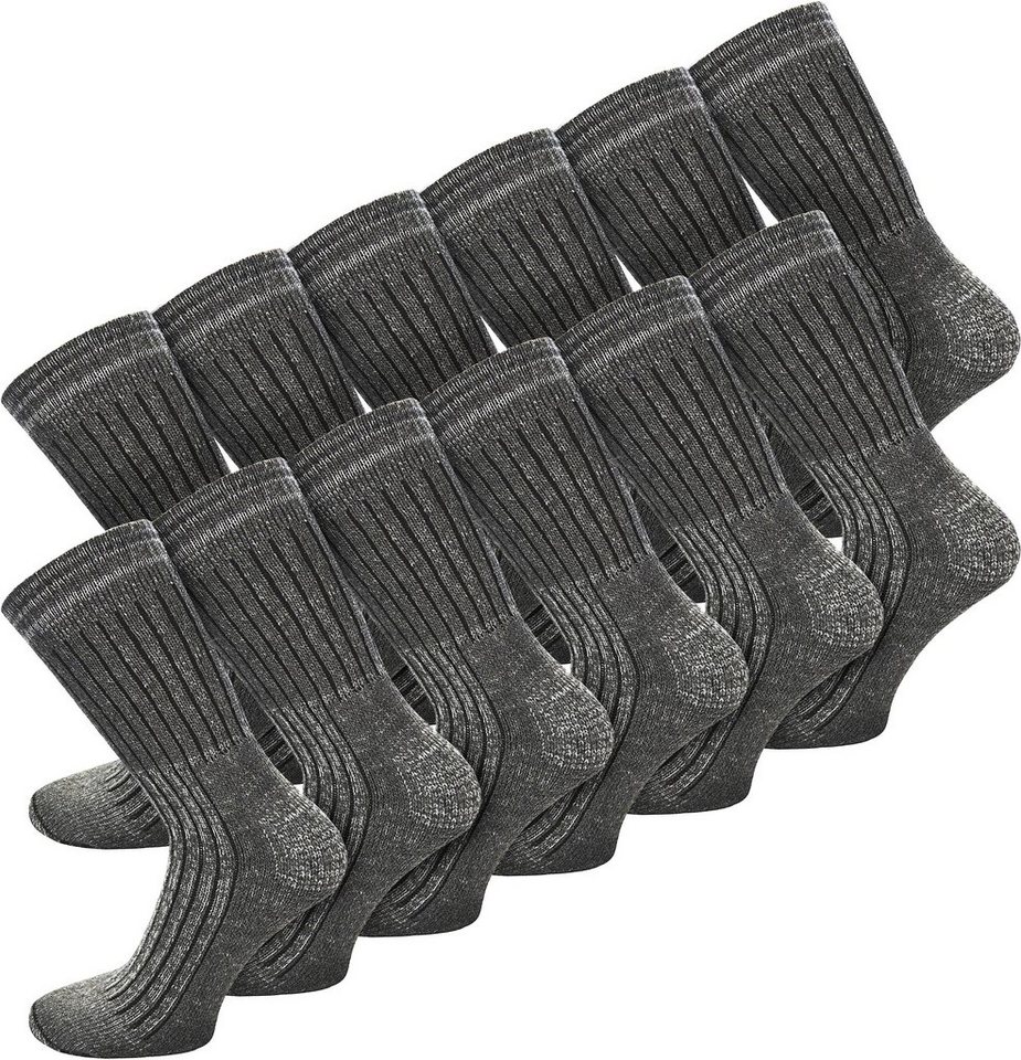 normani Basicsocken 12 Paar Jeanssocken mit Frotteesohle (6er-Set, 12 Paar) angenehmer Bund von normani