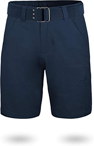 normani Chino Shorts Sommer Bermuda mit Gürtel für Herren aus 100% Bio-Baumwolle - Regular Fit Farbe Navy Größe M normani Chino Shorts Sommer Bermuda mit Gürtel für Herren aus 100% Bio-Baumwolle - Regular Fit Farbe Navy Größe M von normani
