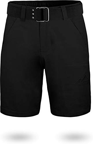 normani Chino Shorts Sommer Bermuda mit Gürtel für Herren aus 100% Bio-Baumwolle - Regular Fit Farbe Schwarz Größe M normani Chino Shorts Sommer Bermuda mit Gürtel für Herren aus 100% Bio-Baumwolle - Regular Fit Farbe Schwarz Größe M von normani