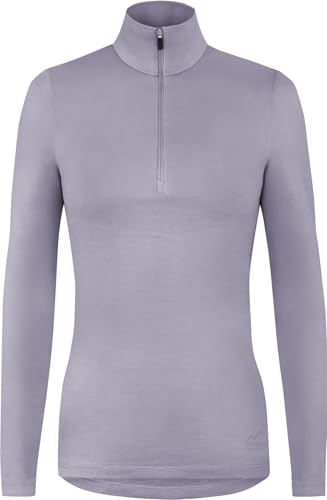 normani Damen Merino Zip Langarm-Shirt Outdoor Wollpullover mit Reißverschluss - 100% Merinowolle Pullover mit 1/4 Zip Farbe Lila Größe XS normani Damen Merino Zip Langarm-Shirt Outdoor Wollpullover mit Reißverschluss - 100% Merinowolle Pullover mit 1/4 Zip Farbe Lila Größe XS von normani