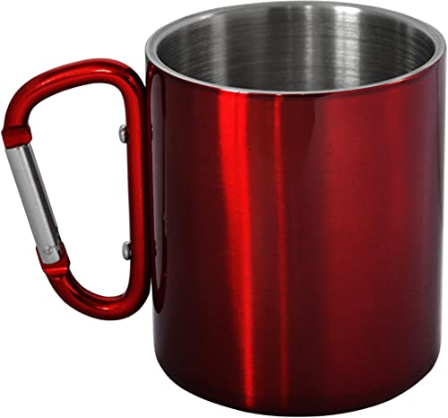 normani Doppelwandige Edelstahl Tasse 330 ml mit Karabinerhaken Farbe Rot normani Doppelwandige Edelstahl Tasse 330 ml mit Karabinerhaken Farbe Rot von normani