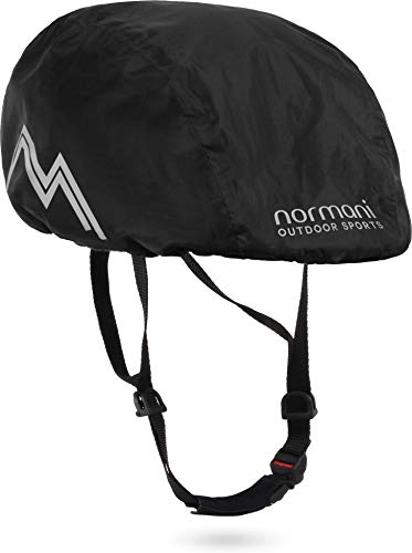 normani Fahrradhelm Regenüberzug mit reflektierenden Elementen, verstellbar und wasserdicht Farbe Schwarz von normani