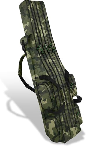 normani Fishing Sports Rutentasche Anglertasche 160 cm Länge mit 3 Kammern bis 6 Ruten für Angelruten, Kescher und Rutenhalter Farbe Woodland-CZ-Camo Größe 1,60 m normani Fishing Sports Rutentasche Anglertasche 160 cm Länge mit 3 Kammern bis 6 Ruten für Angelruten, Kescher und Rutenhalter Farbe Woodland-CZ-Camo Größe 1,60 m von normani