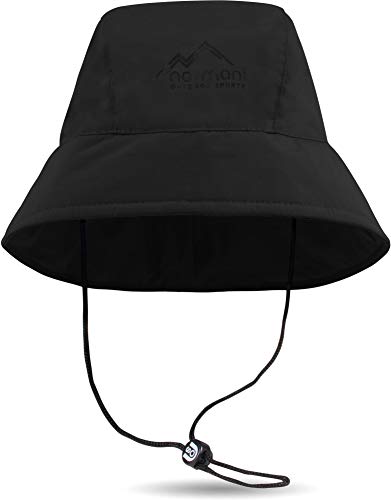 Funktionaler wasserdichter Regenhut Südwester Style mit Reflektor (S-3XL) Farbe Schwarz Größe L von normani