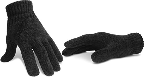 normani Handschuhe Chenille für Teenager und Damen Farbe Schwarz von normani