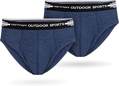 normani Herren 2er Pack Merino Slipper Unterhose Boxershorts Unterwäsche Retroshorts - 100% Merinowolle Farbe Navy Größe XXL von normani