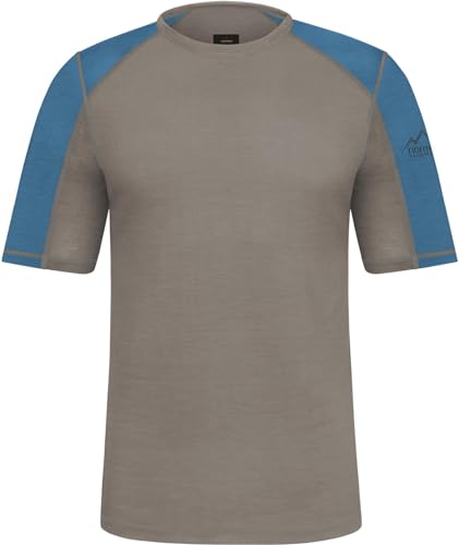 normani Herren Merino Sommer T-Shirt Halbarmshirt Outdoor Short Sleeve Kurzarm Oberteil Funktionsoberteil Baselayer 100% RWS Merinowolle - Mulesing Frei Farbe Khaki Größe S von normani