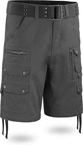 normani Herren Vinatge Sommerhose Shorts Bermuda mit vielen Taschen, leichte atmungsaktive Bio-Baumwolle, ideal für die warmen Sommertage inkl. Gürtel Farbe Anthrazit Größe L normani Herren Vinatge Sommerhose Shorts Bermuda mit vielen Taschen, leichte atmungsaktive Bio-Baumwolle, ideal für die warmen Sommertage inkl. Gürtel Farbe Anthrazit Größe L von normani