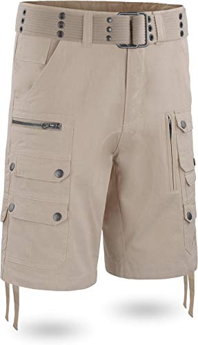 normani Herren Vinatge Sommerhose Shorts Bermuda mit vielen Taschen, leichte atmungsaktive Bio-Baumwolle, ideal für die warmen Sommertage inkl. Gürtel Farbe Khaki Größe L normani Herren Vinatge Sommerhose Shorts Bermuda mit vielen Taschen, leichte atmungsaktive Bio-Baumwolle, ideal für die warmen Sommertage inkl. Gürtel Farbe Khaki Größe L von normani