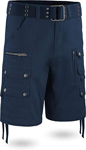 normani Herren Vinatge Sommerhose Shorts Bermuda mit vielen Taschen, leichte atmungsaktive Bio-Baumwolle, ideal für die warmen Sommertage inkl. Gürtel Farbe Navy Größe XL normani Herren Vinatge Sommerhose Shorts Bermuda mit vielen Taschen, leichte atmungsaktive Bio-Baumwolle, ideal für die warmen Sommertage inkl. Gürtel Farbe Navy Größe XL von normani