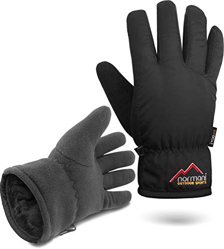 normani Herren Winter Thermo Handschuhe mit Fleece extrem hoher TOG-Wert 9.8 bis -10°C Farbe Schwarz Größe L/XL von normani