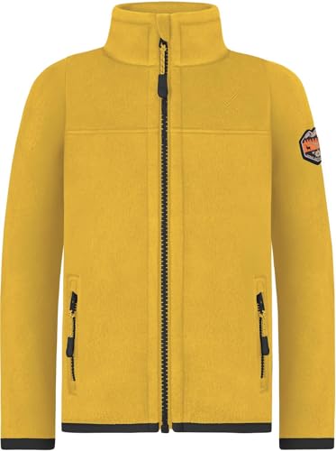 normani Kinder Kleinkind Fleecejacke Unisex Freizeitjacke Sherpajacke warme Outdoorjacke Übergangsjacke Strickjacke für Junge und Mädchen Farbe Gelb Größe 86-92 von normani