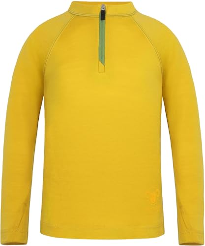normani Kinder Merino Oberteil mit Zip Melange-Pullover Skipullover Troyer Sweatshirt mit Reißverschluss aus 100% Merinowolle für Junge und Mädchen Farbe Gelb Größe 122-128 normani Kinder Merino Oberteil mit Zip Melange-Pullover Skipullover Troyer Sweatshirt mit Reißverschluss aus 100% Merinowolle für Junge und Mädchen Farbe Gelb Größe 122-128 von normani