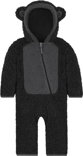normani Kinder Teddy Overall Unisex Jumpsuit Strampler Fleece Winteranzug mit Kapuze für Junge und Mädchen Farbe Schwarz Größe 0-3 Monate normani Kinder Teddy Overall Unisex Jumpsuit Strampler Fleece Winteranzug mit Kapuze für Junge und Mädchen Farbe Schwarz Größe 0-3 Monate von normani
