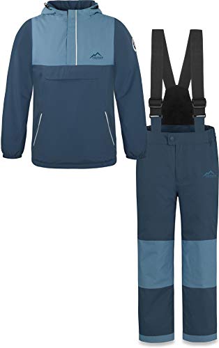 normani Kinder WinterSet wasserdichte Thermohose und Windbreaker Schneeanzug SkiSet für Jungen und Mädchen Farbe Navy Größe S/122-128 von normani