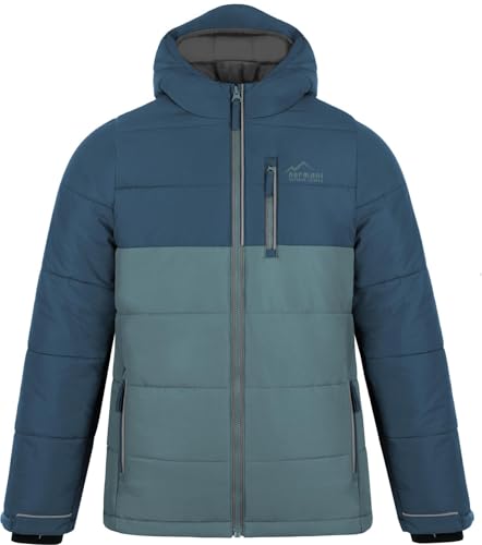 normani Kinder Winterjacke Steppjacke gefütterte Skijacke mit Schneefang wasserdichte Thermojacke mit Kapuze für Junge und Mädchen Farbe Blau Größe 116 von normani