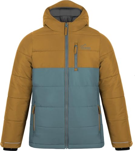 normani Kinder Winterjacke Steppjacke gefütterte Skijacke mit Schneefang wasserdichte Thermojacke mit Kapuze für Junge und Mädchen Farbe Gelb Größe 110 von normani