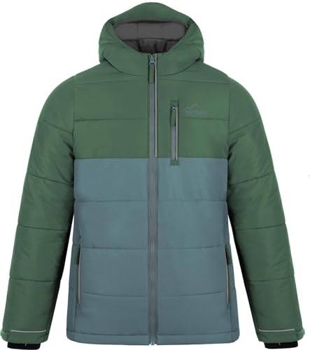 normani Kinder Winterjacke Steppjacke gefütterte Skijacke mit Schneefang wasserdichte Thermojacke mit Kapuze für Junge und Mädchen Farbe Grün Größe 104 von normani