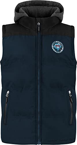 normani Kinder Winterweste Steppweste Übergangsweste für Jungen und Mädchen Kapuzenweste Ärmellos aus recyceltem Polyester Farbe Navy Größe 146-152 normani Kinder Winterweste Steppweste Übergangsweste für Jungen und Mädchen Kapuzenweste Ärmellos aus recyceltem Polyester Farbe Navy Größe 146-152 von normani