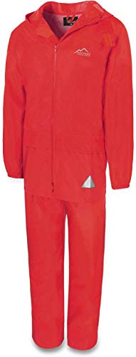 normani Leichter wasserdichter Regenanzug Set aus Regenjacke mit Kapuze und Regenhose für Erwachsende Farbe Rot Größe 3XL normani Leichter wasserdichter Regenanzug Set aus Regenjacke mit Kapuze und Regenhose für Erwachsende Farbe Rot Größe 3XL von normani