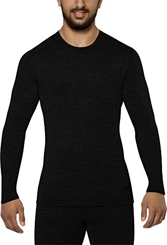 normani Merino Langarm Shirt 100% Merino-Wolle Merino-Unterhemd Rundhals - Grammatur: 200 g - Thermo-Oberteil Ski-Pullover Funktionspullover Farbe Schwarz Größe L normani Merino Langarm Shirt 100% Merino-Wolle Merino-Unterhemd Rundhals - Grammatur: 200 g - Thermo-Oberteil Ski-Pullover Funktionspullover Farbe Schwarz Größe L von normani