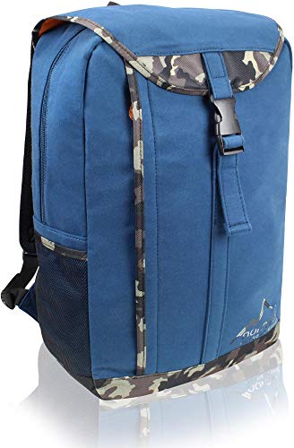 Outdoor Sport 20l - Großer Backpakc mit Rückennetz, Laptopfach und zwei Trinkflaschenhalter - Perfekt als Schultasche für Männer und Frauen Farbe Blau von normani