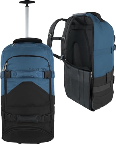 normani Reisetasche Trolley mit Rucksackfunktion 90 Liter - Backpacker mit Frontloader praktischer Reisetrolley und Rucksack in Einem mit 7 Fächern Farbe Schwarz/Navy normani Reisetasche Trolley mit Rucksackfunktion 90 Liter - Backpacker mit Frontloader praktischer Reisetrolley und Rucksack in Einem mit 7 Fächern Farbe Schwarz/Navy von normani