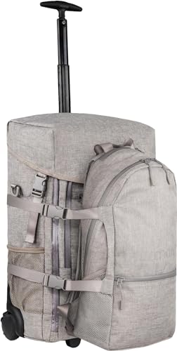 normani Reisetasche mit zusätzlichem Rucksack - Trolley und Rucksack in Einem - 37 L Reisetrolley + 8 L Tagesrucksack - Backpacker Handgepäck-maße 50x37x20 cm Farbe Beige normani Reisetasche mit zusätzlichem Rucksack - Trolley und Rucksack in Einem - 37 L Reisetrolley + 8 L Tagesrucksack - Backpacker Handgepäck-maße 50x37x20 cm Farbe Beige von normani
