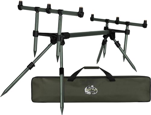 normani Rutenhalter Rod Pod Aluminium Angelständer Rutenauflage - Verstellbarer Rutenständer für 3 Ruten mit Teleskopfüßen und Transporttasche Farbe Oliv normani Rutenhalter Rod Pod Aluminium Angelständer Rutenauflage - Verstellbarer Rutenständer für 3 Ruten mit Teleskopfüßen und Transporttasche Farbe Oliv von normani